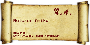 Melczer Anikó névjegykártya